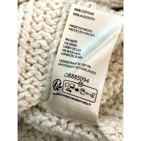 New Free People Bonfire Cropped Cardigan Size Small Knit Cotton - Picture 10 of 10